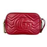 Gucci Leather GG Red Marmont Crossbody