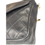 Chanel Vintage Black Quilted Leather CC Camera Bag 1989