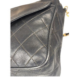 Chanel Vintage Black Quilted Leather CC Camera Bag 1989