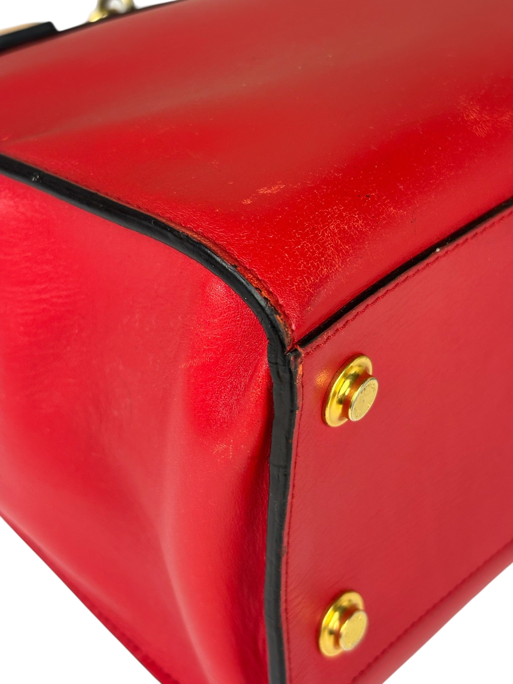 Louis Vuitton Red Leather City Steamer Handbag MM