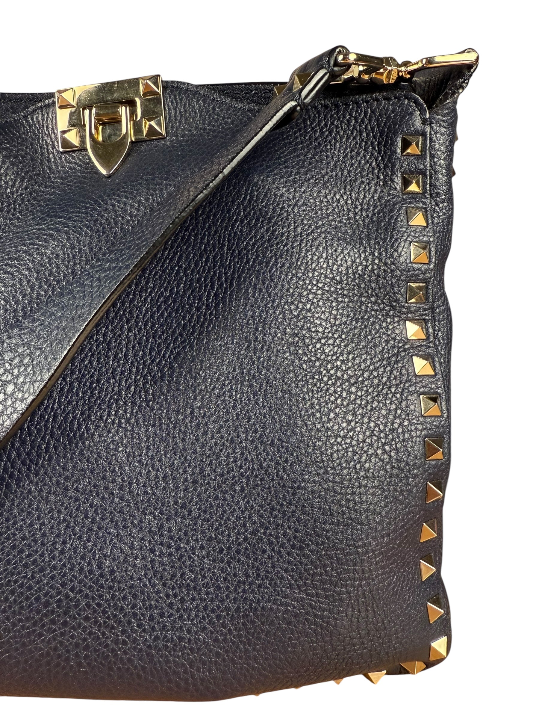 Valentino Navy RockStud Messenger Bag