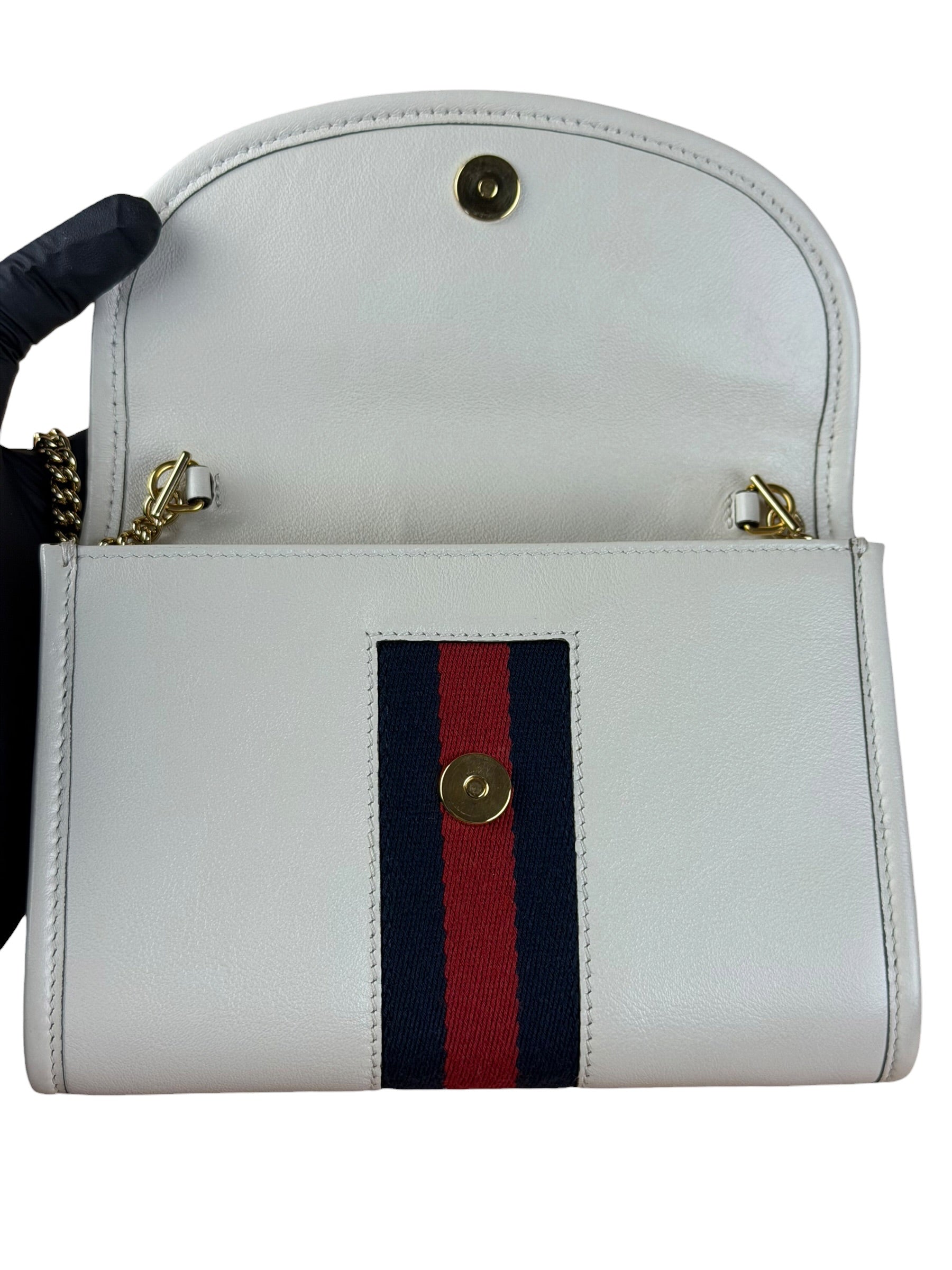 Gucci White Raja Mini Chain Shoulder Bag