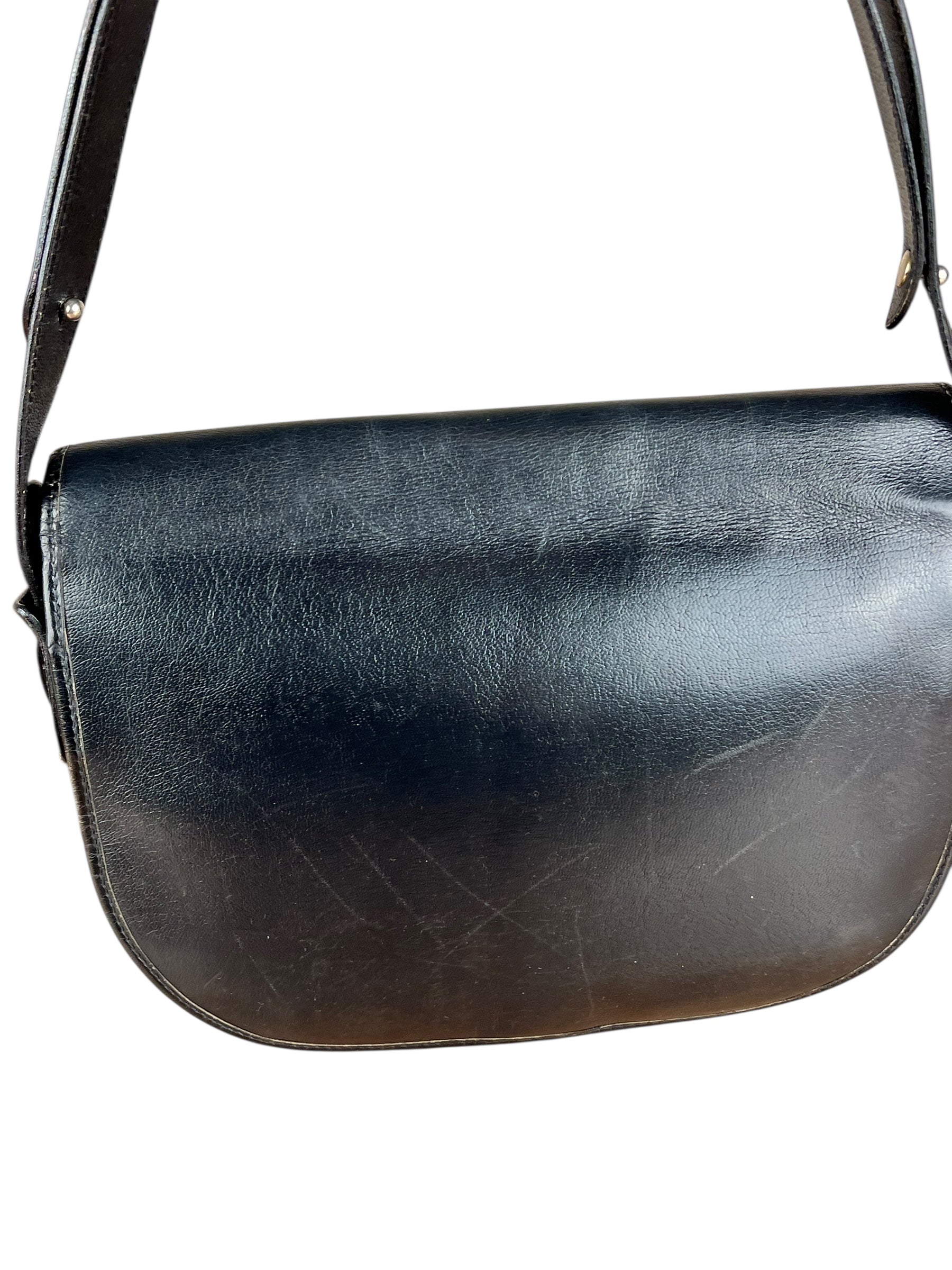 Dior Black Leather Vintage Flap Shoulder Bag