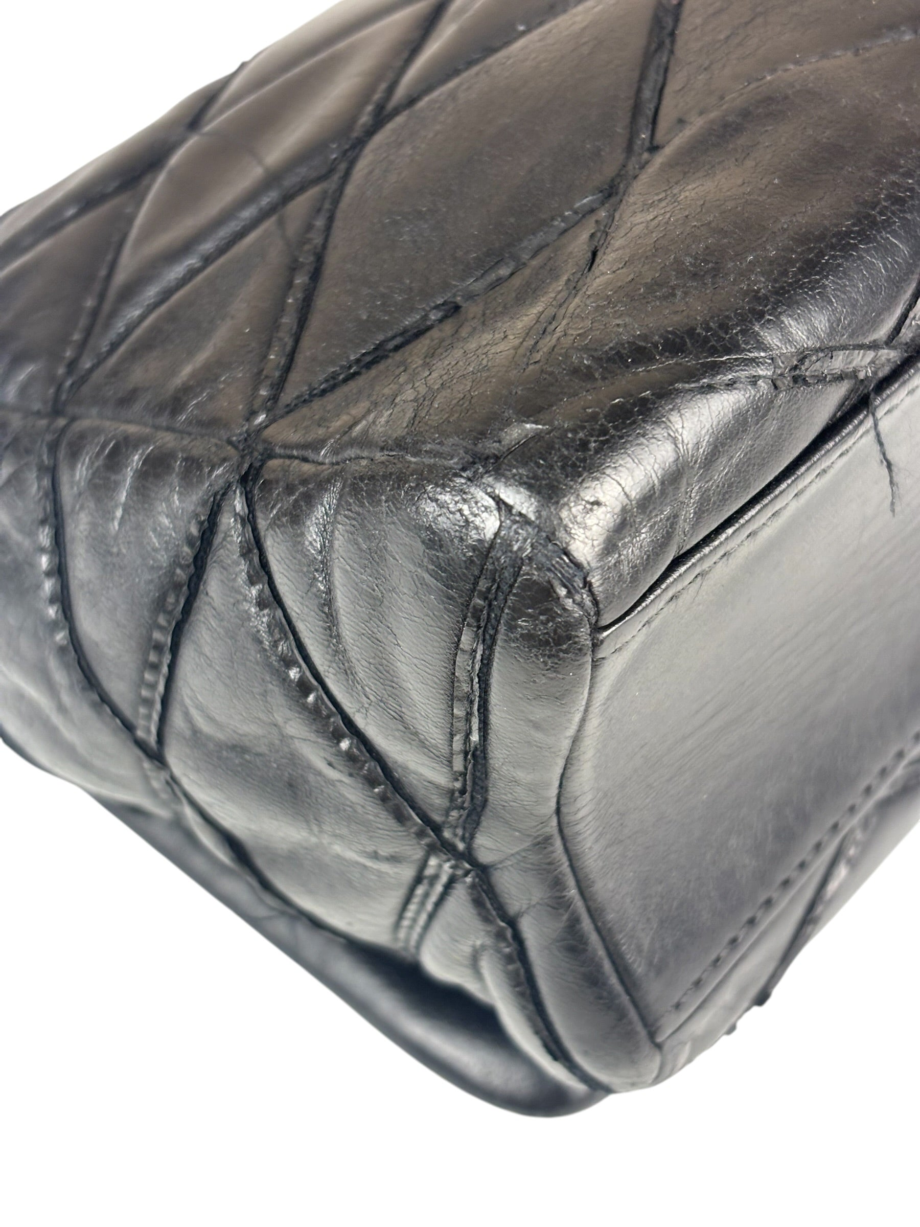 Louis Vuitton Black Quilted Lambskin Chain Flap Bag