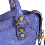 Balenciaga Purple Lambskin Moto City Two-Way Bag