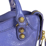 Balenciaga Purple Lambskin Moto City Two-Way Bag