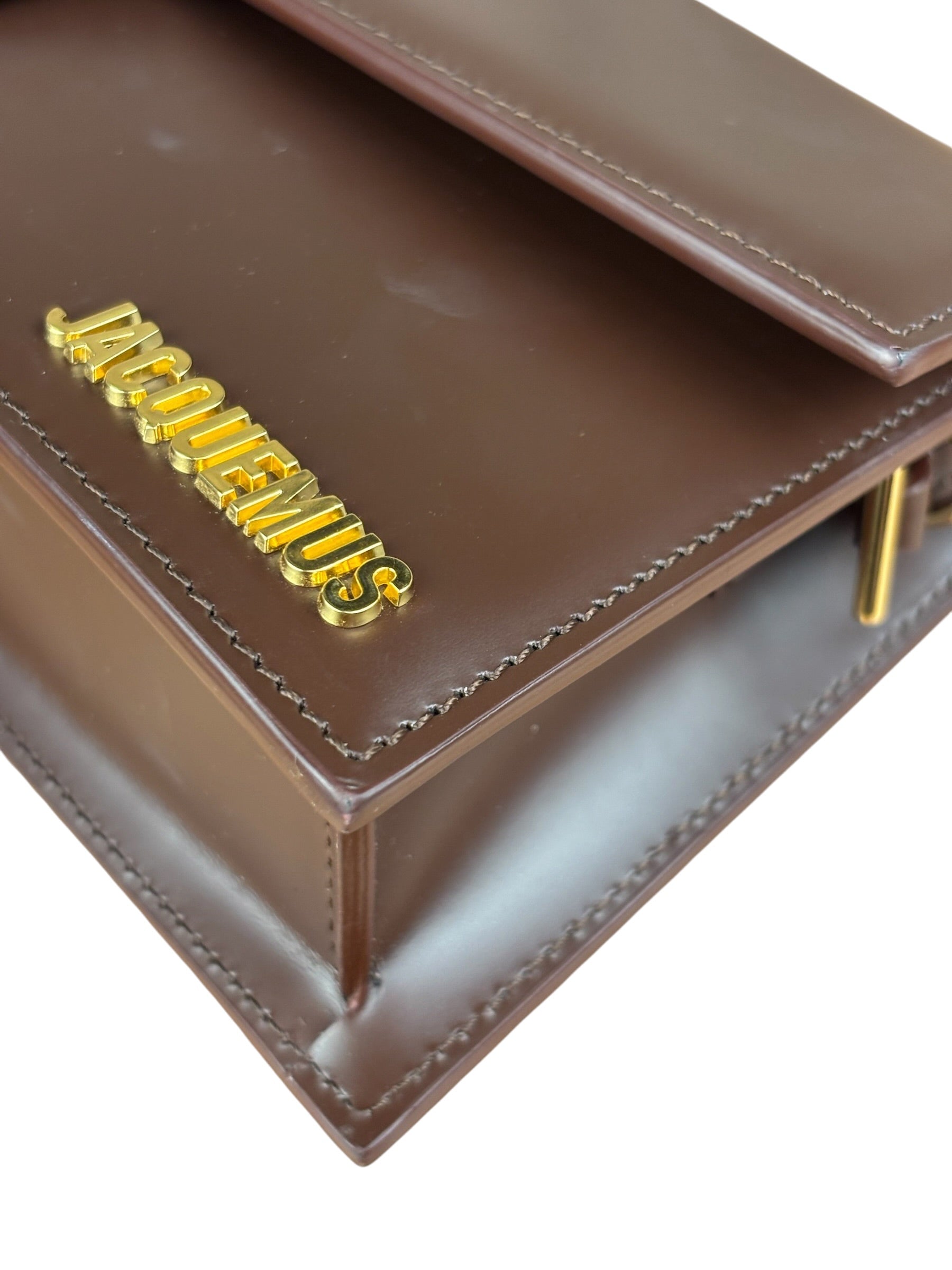 Jacquemus Dark Brown Leather Le Bambino Shoulder Bag