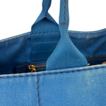 Prada Vintage Blue Canapa Canvas Tote