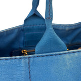 Prada Vintage Blue Canapa Canvas Tote
