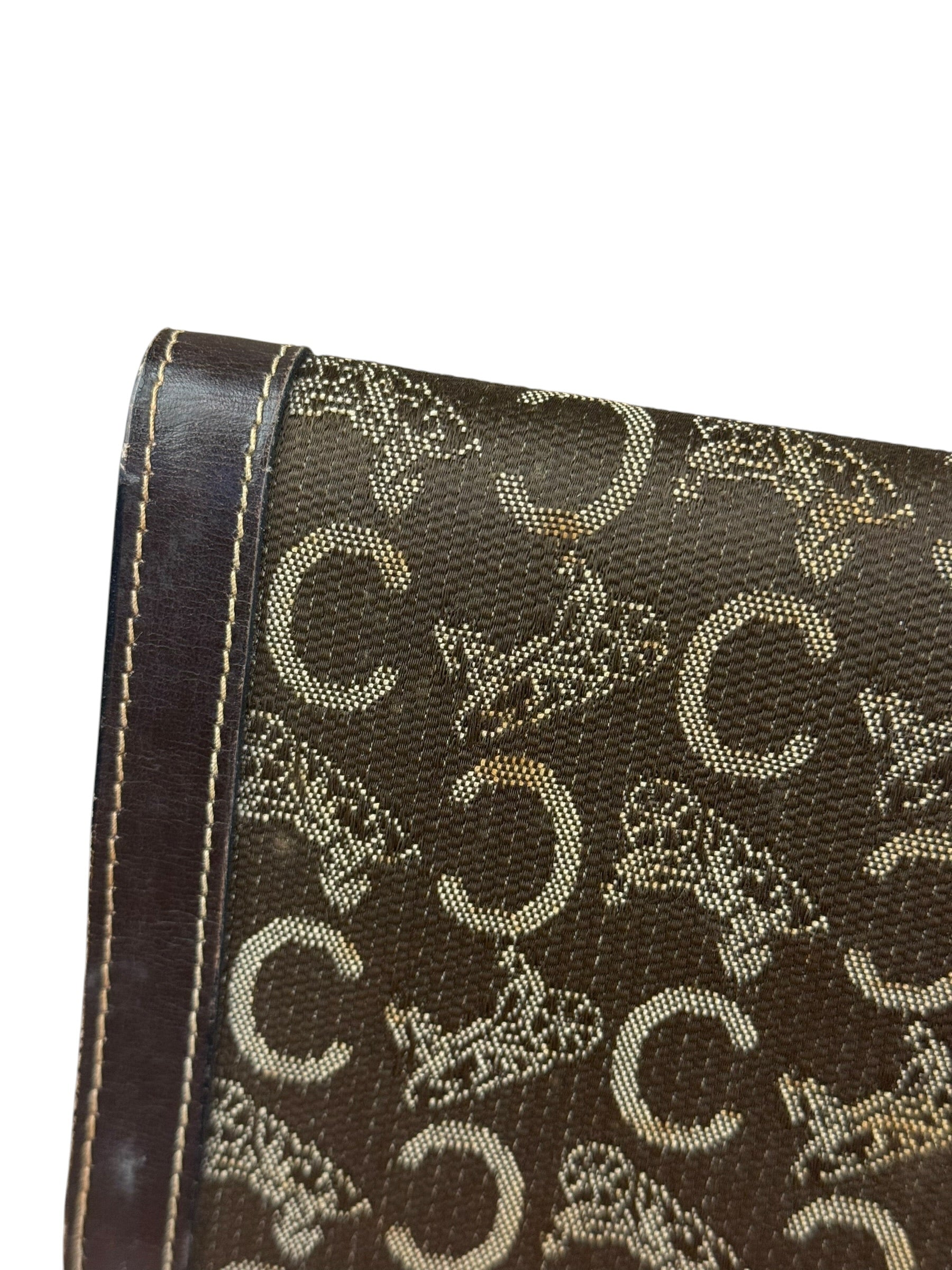 Celine Vintage Canvas Snap Trifold Wallet