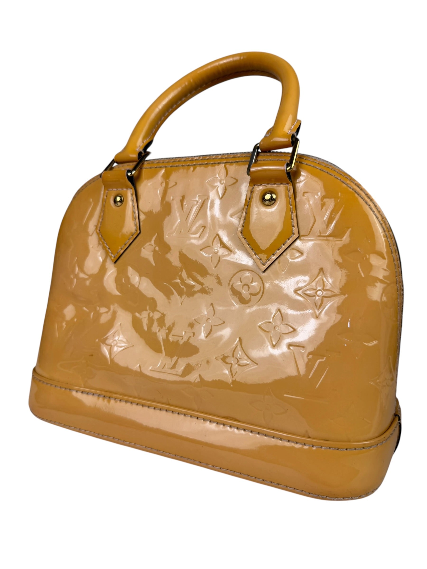 Louis Vuitton Yellow Monogram Vernis Alma BB Two-Way Bag