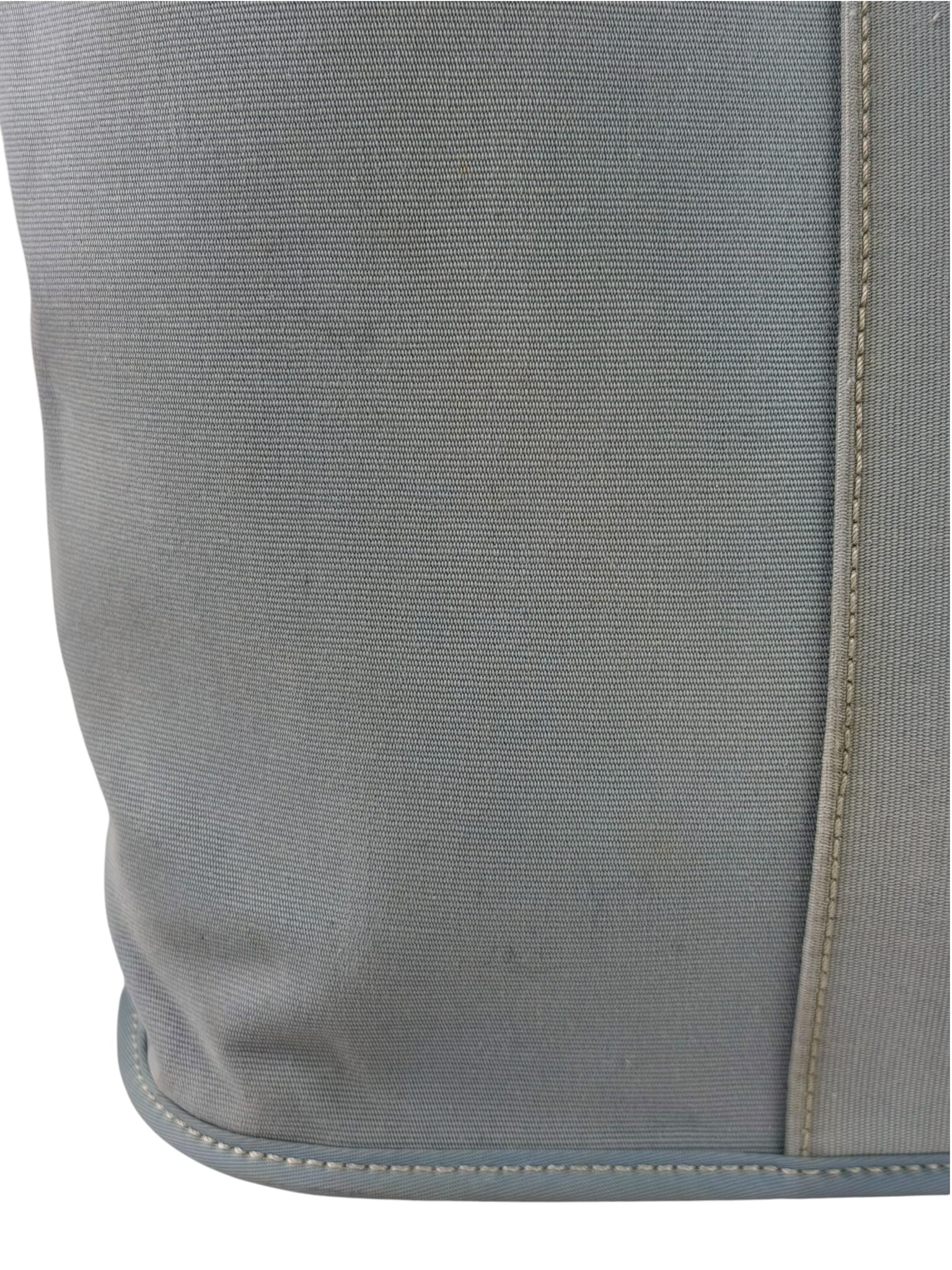 Hermes Light Blue Canvas Leather Trim Cabag Elan Tote