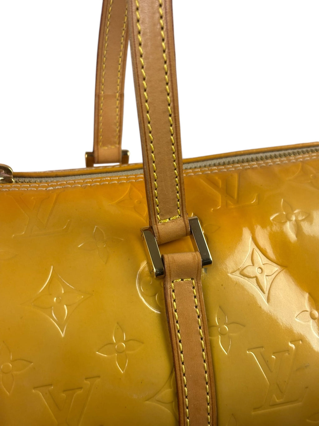 Louis Vuitton Yellow Vernis Bedford Handbag