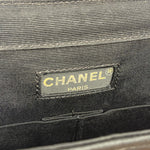 Chanel Vintage CC Black Satin Half-Moon Flap Bag 1991