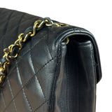 Chanel Black Quilted Half Moon Flap Bag 1990