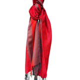 Gucci Carcoal-Grey/Red Reversible Wool-Jacquard Scarf