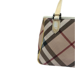 Burberry Beige Nova Check Canvas Patent Leather Tote Bag