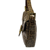 Fendi Brown Vinyl Zucca Baguette