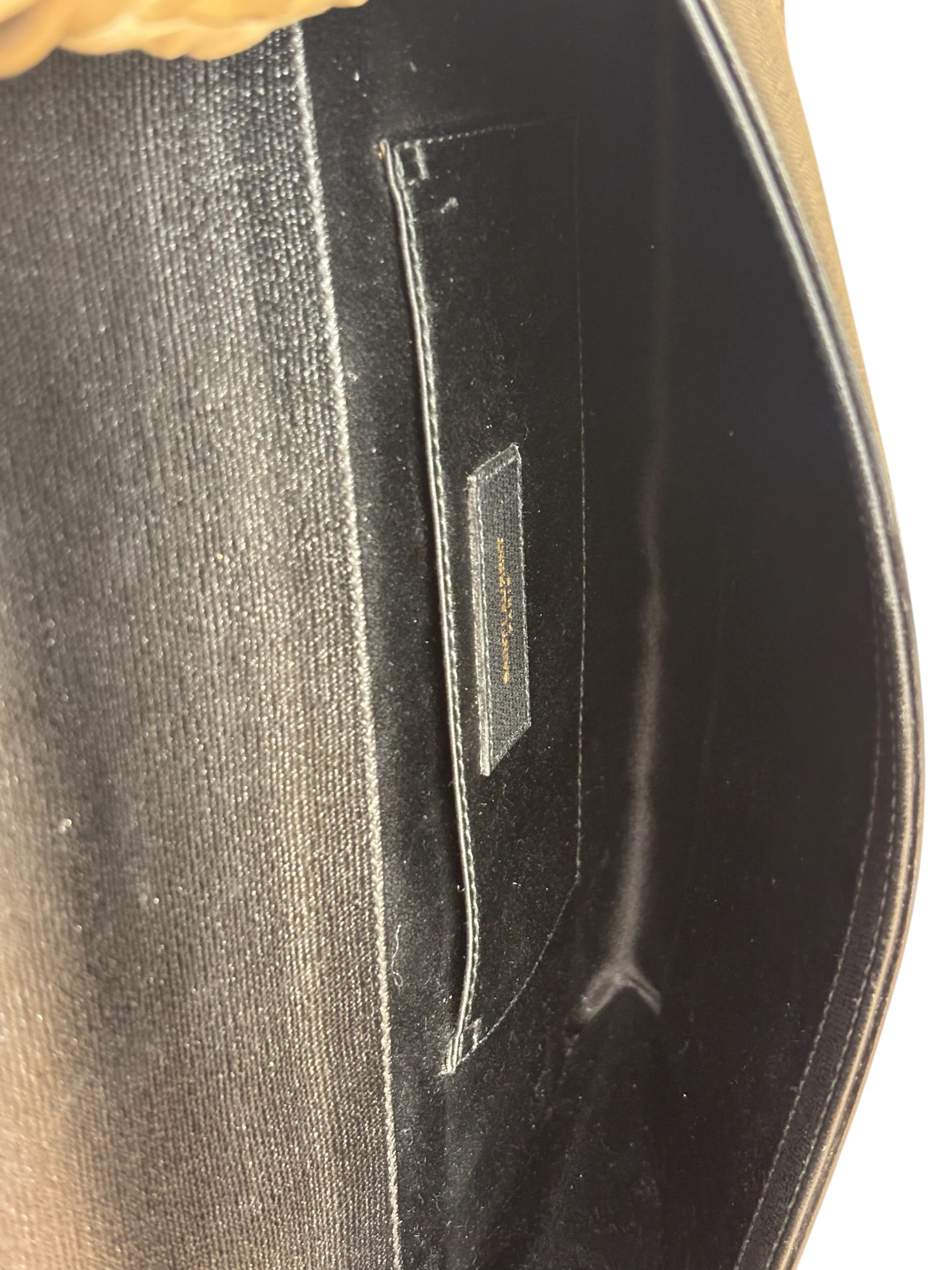 Yves Saint Laurent Black Leather Chyc Y Clutch Replacement Chain