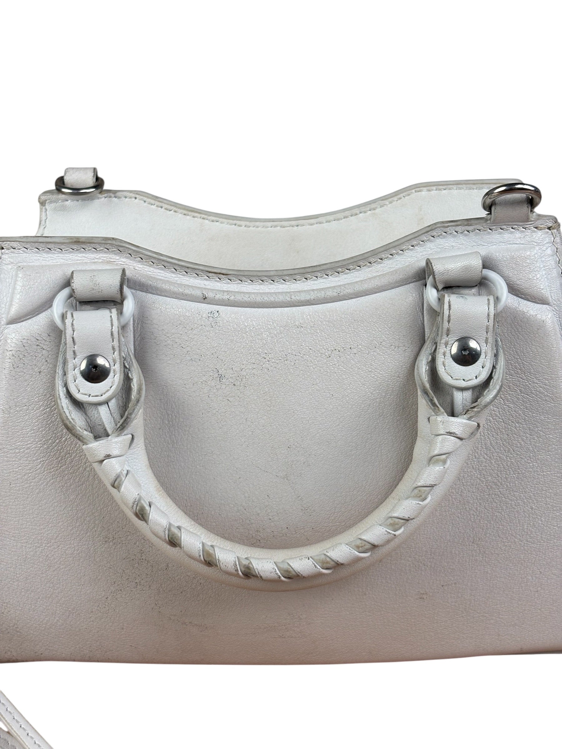 Balenciaga White Leather Neo Classic Le City Two-Way Bag