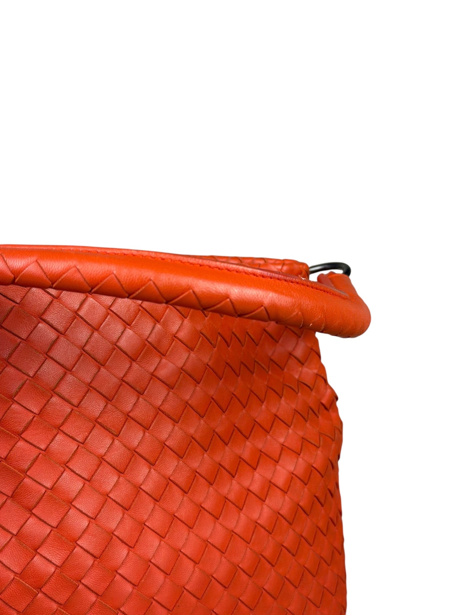 Bottega Veneta Sunset Orange Intrecciato Leather Hobo Tote