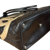 Chanel Brown Quilted Leather Cambon Ligne Shoulder Tote 2004
