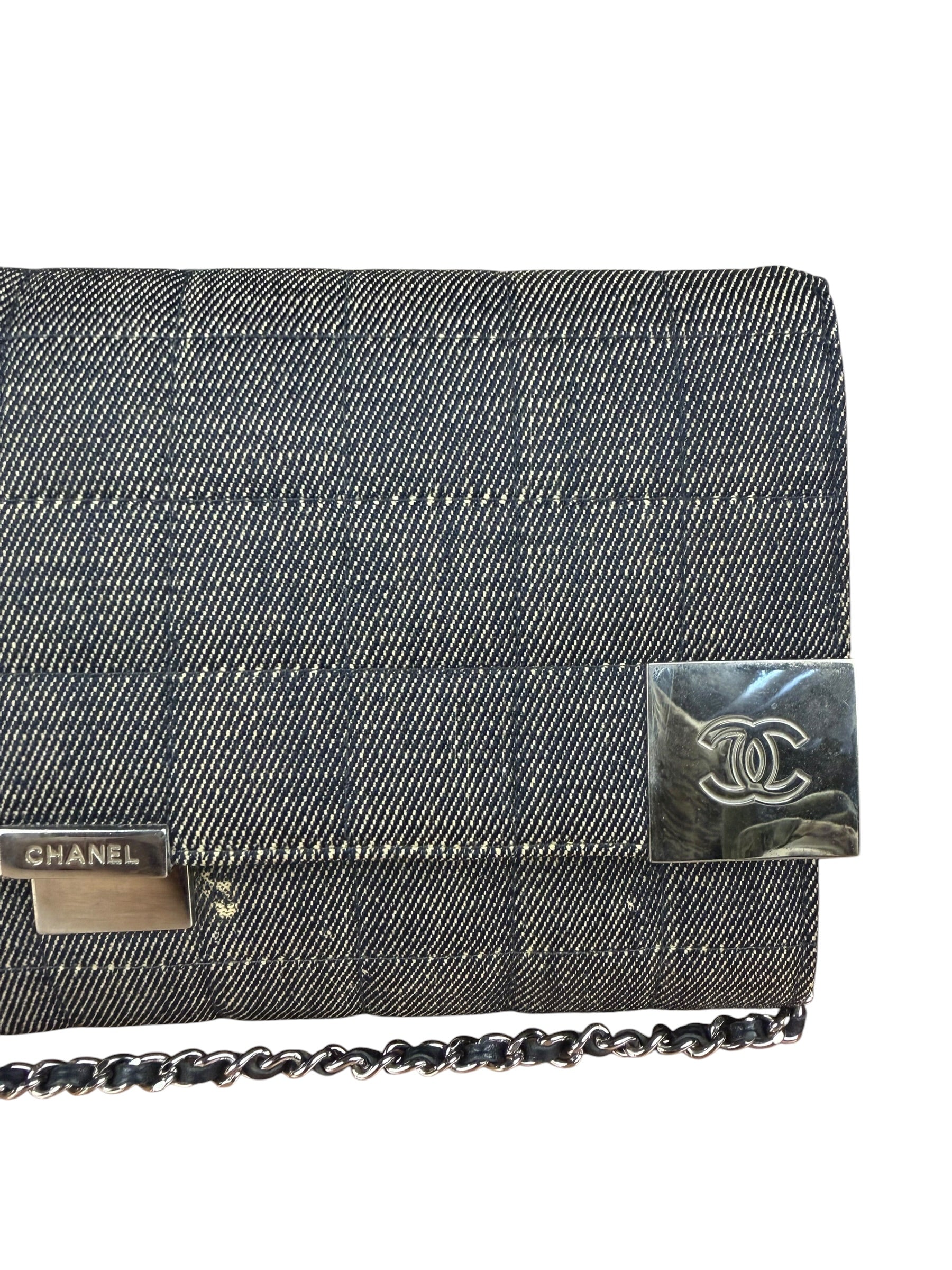 Chanel Denim Chocolate Bar Chain Flap Bag 2002