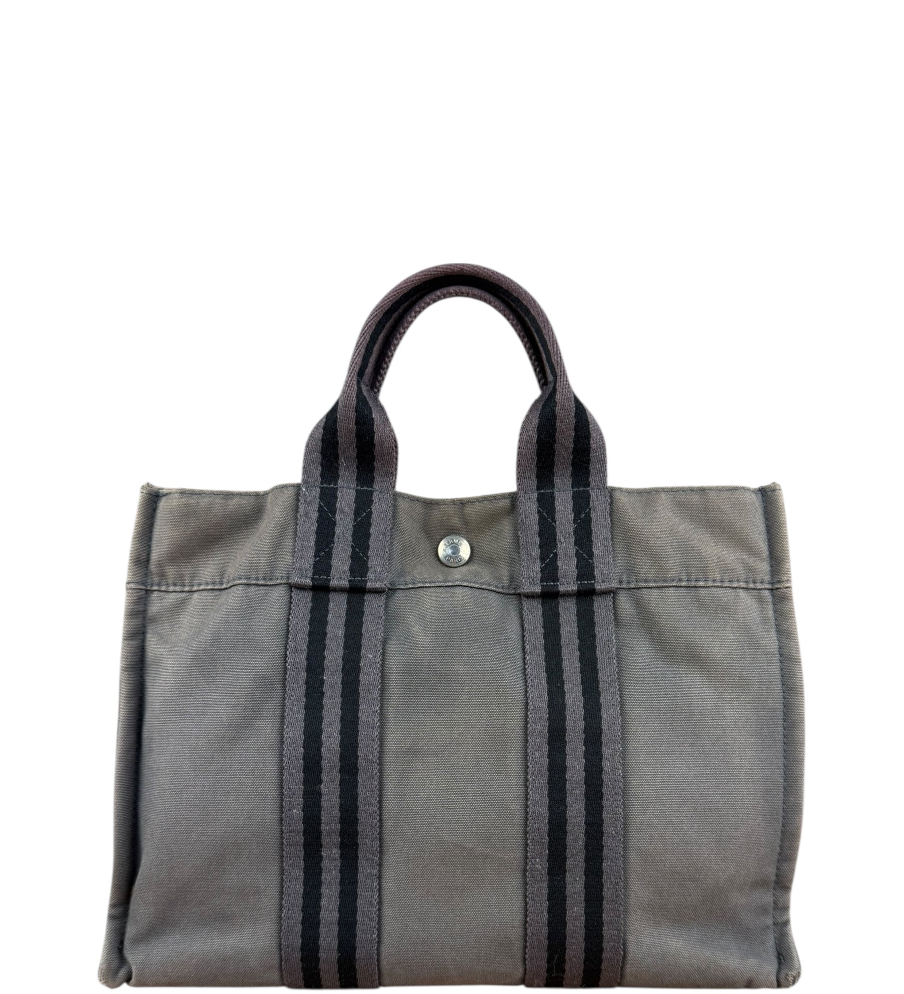 Hermes Grey Canvas Fourre Tout PM