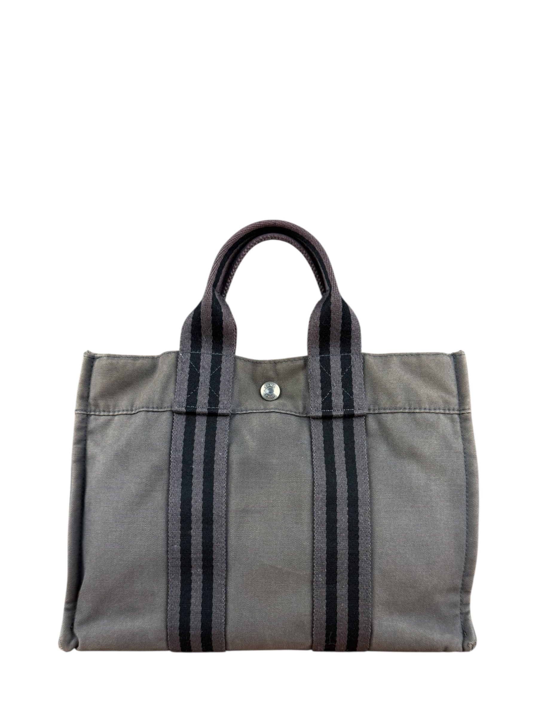 Hermes Grey Canvas Fourre Tout PM
