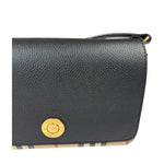 Burberry Black Leather Trim House Hampshire Crossbody