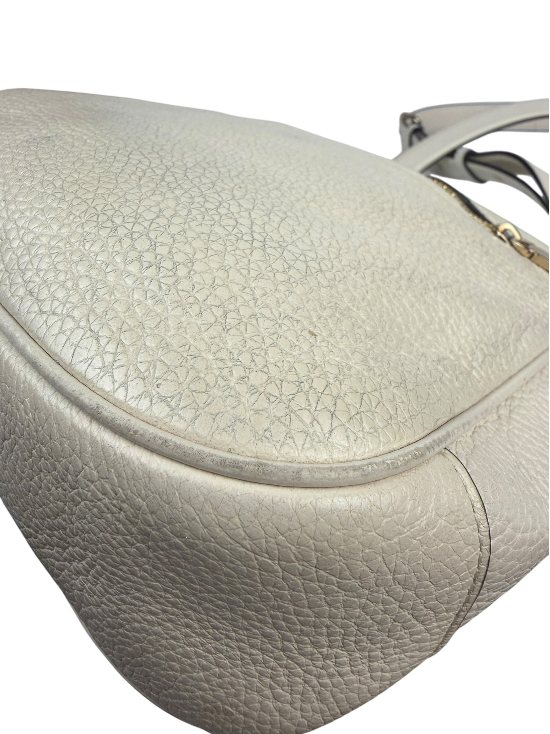 Coach Cream Pebbled Leather Hobo Bag
