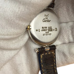 Cartier Must De Round Silver Roman Dial Blue/Brown Band