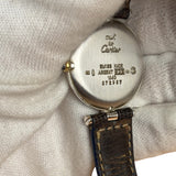 Cartier Must De Round Silver Roman Dial Blue/Brown Band