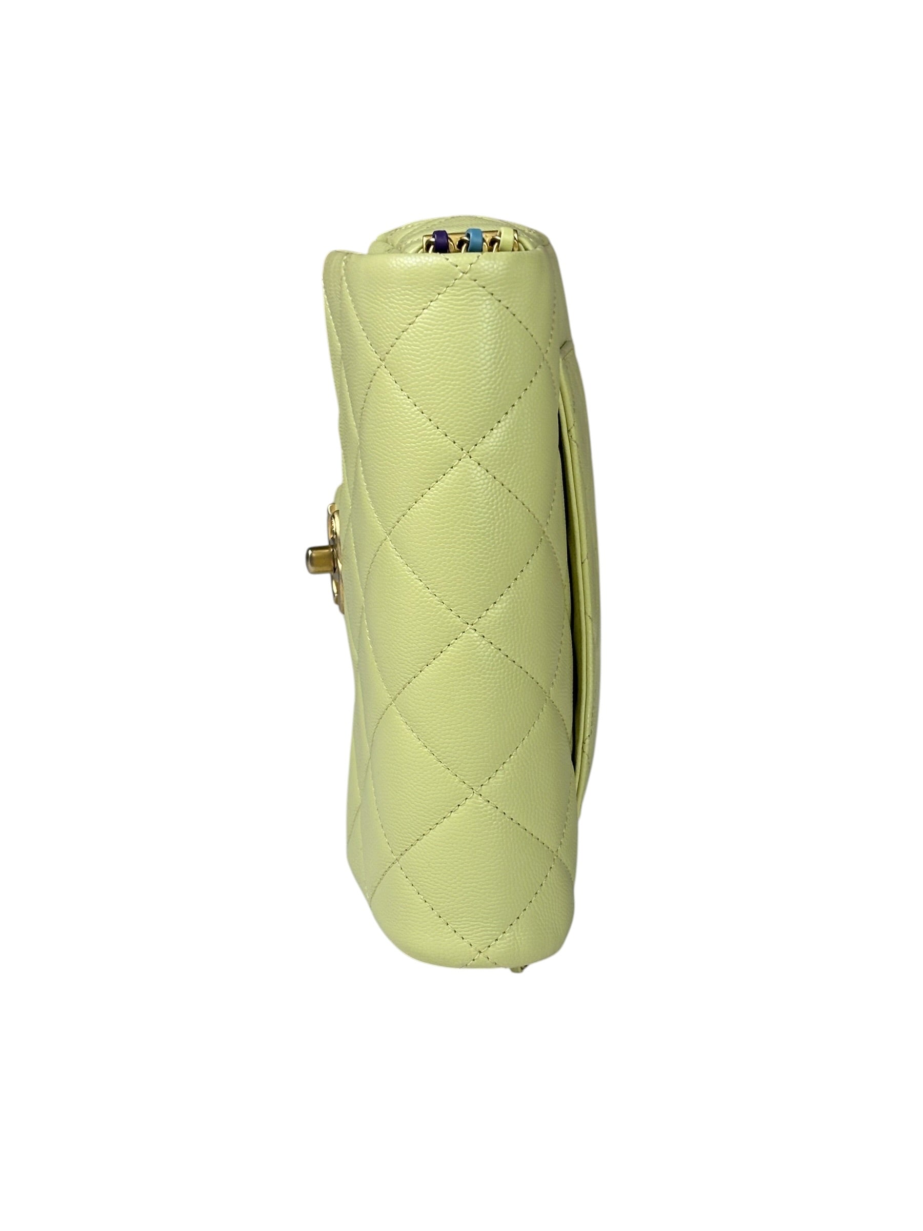 Chanel Yellow Caviar Leather Mini Flap Bag