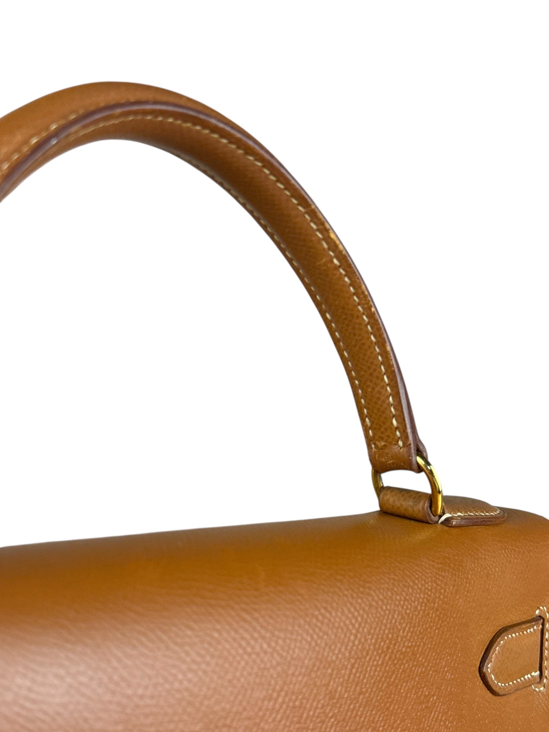 Hermes Kelly 32 Sellier Epsom Gold Handbag 1995
