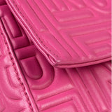 Fendi Pink Leather Logo Embossed Baguette