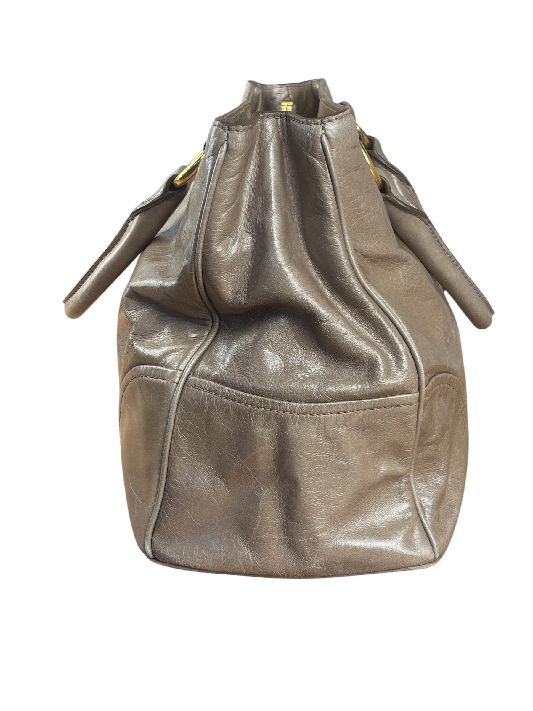 Prada Vitello Shine 2Way Tote Bag