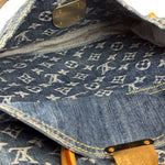 Louis Vuitton Denim Leather Trim Monogram Flat Tote Bag