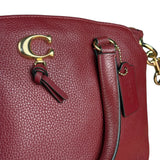 Coach Maroon Pebbled Leather Remi 2Way Bag
