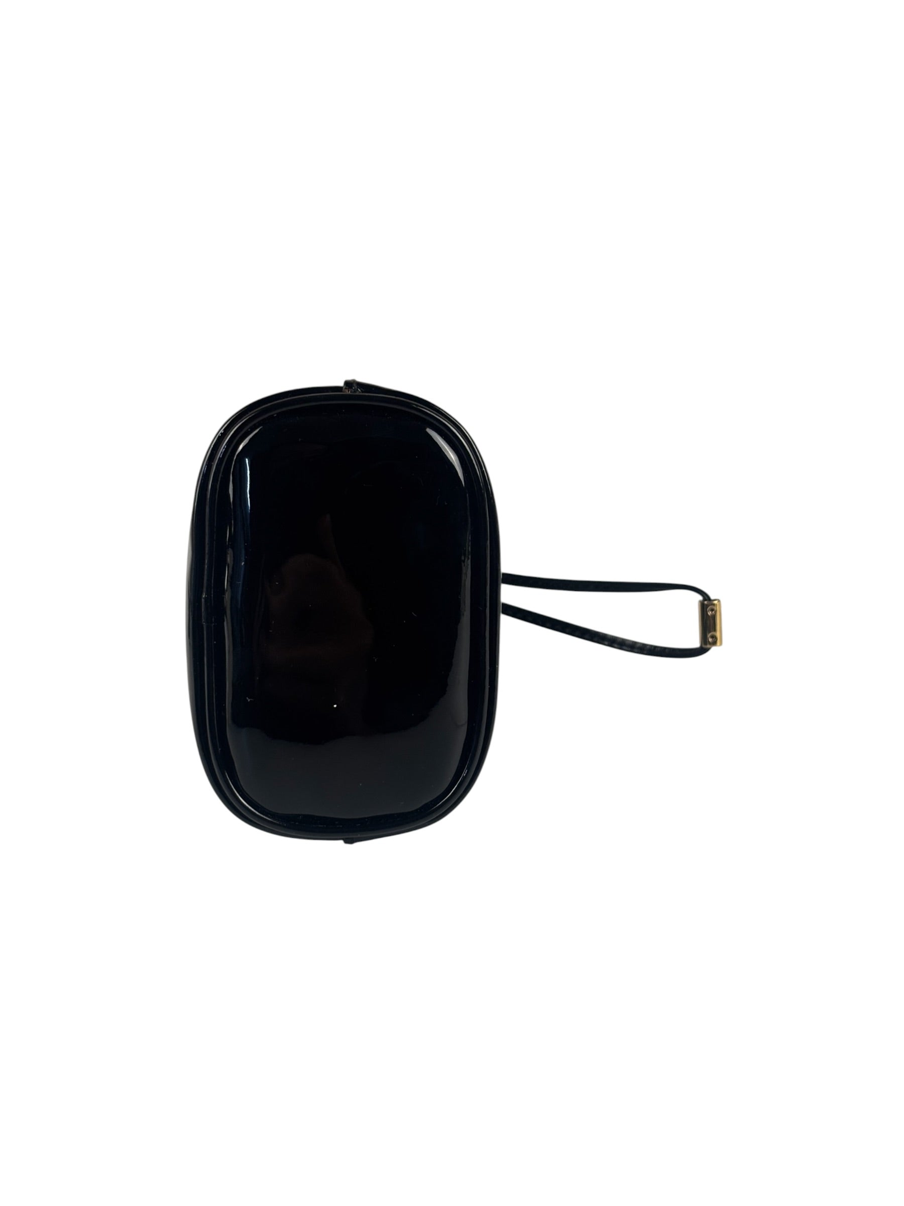 Prada Black Patent Leather Mini Chain Pouch