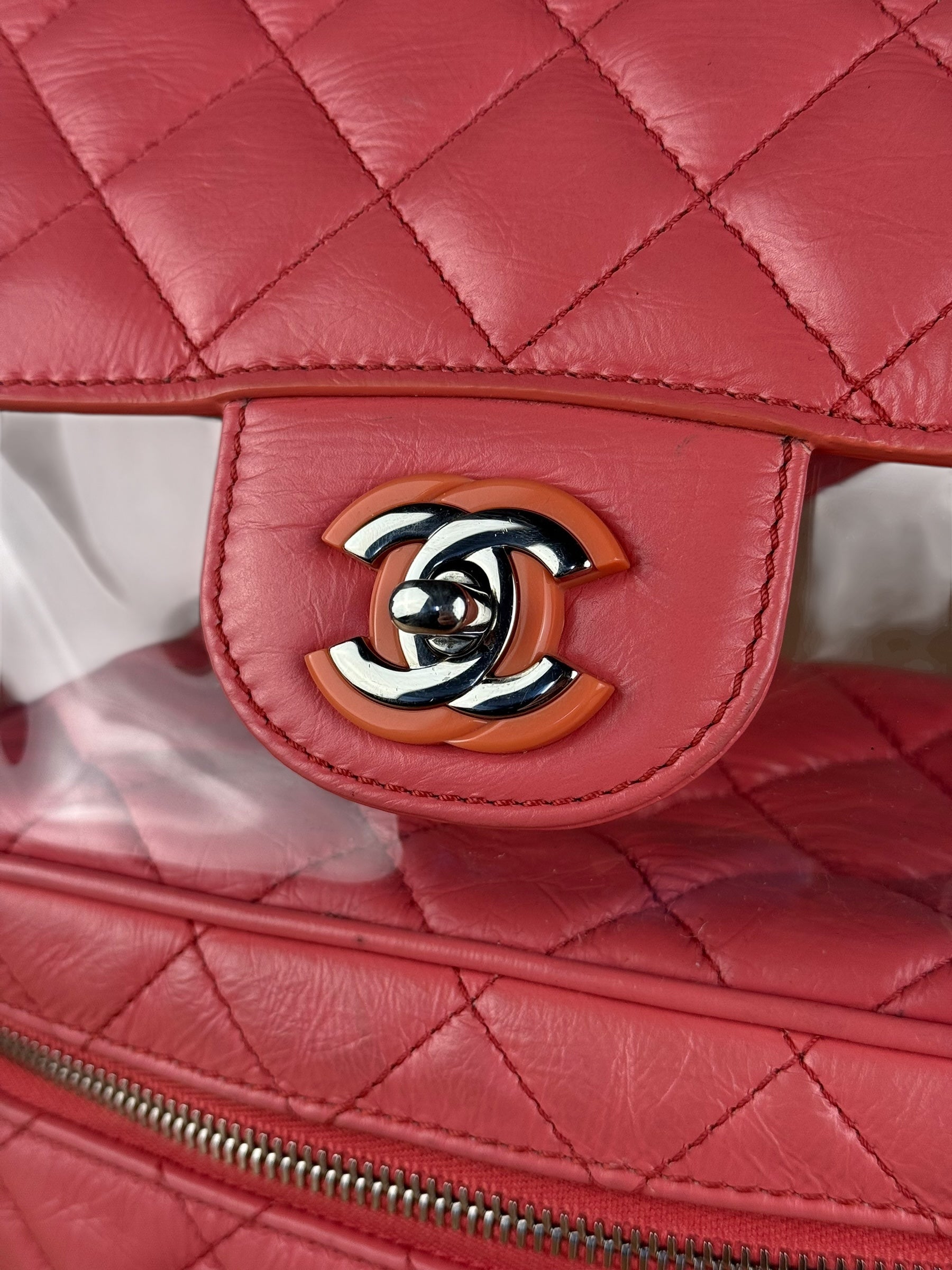 Chanel 2018 Pink Quilted PVC Vanity Zip Backpack