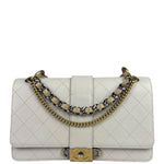 Chanel Cream Quilted Leather Flap Bag 2018