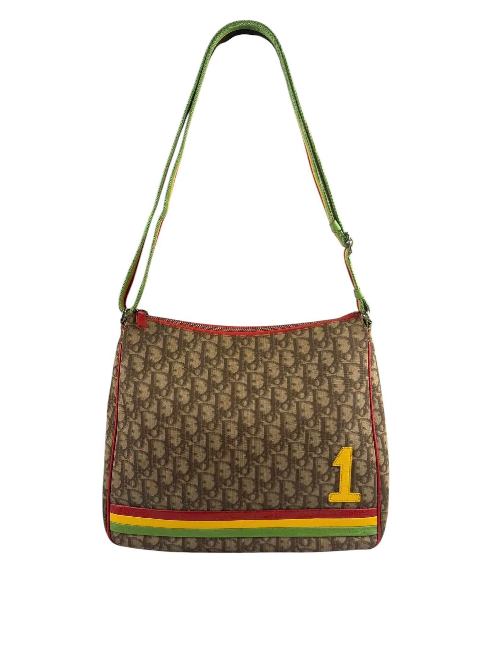 Christian Dior Vintage Monogram Rasta Trotter Messenger Bag