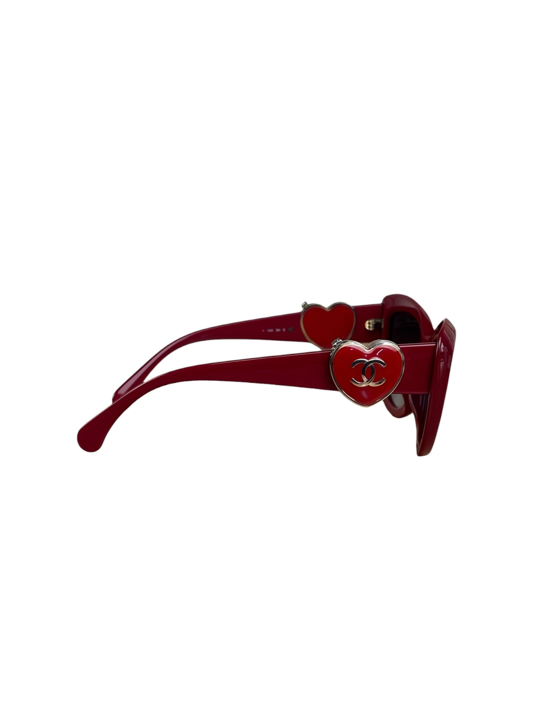 Chanel Vintage Red Heart Sunglasses