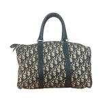 Christian Dior Vintage Navy Blue Trotter Oblique Bowling Boston Hand Bag