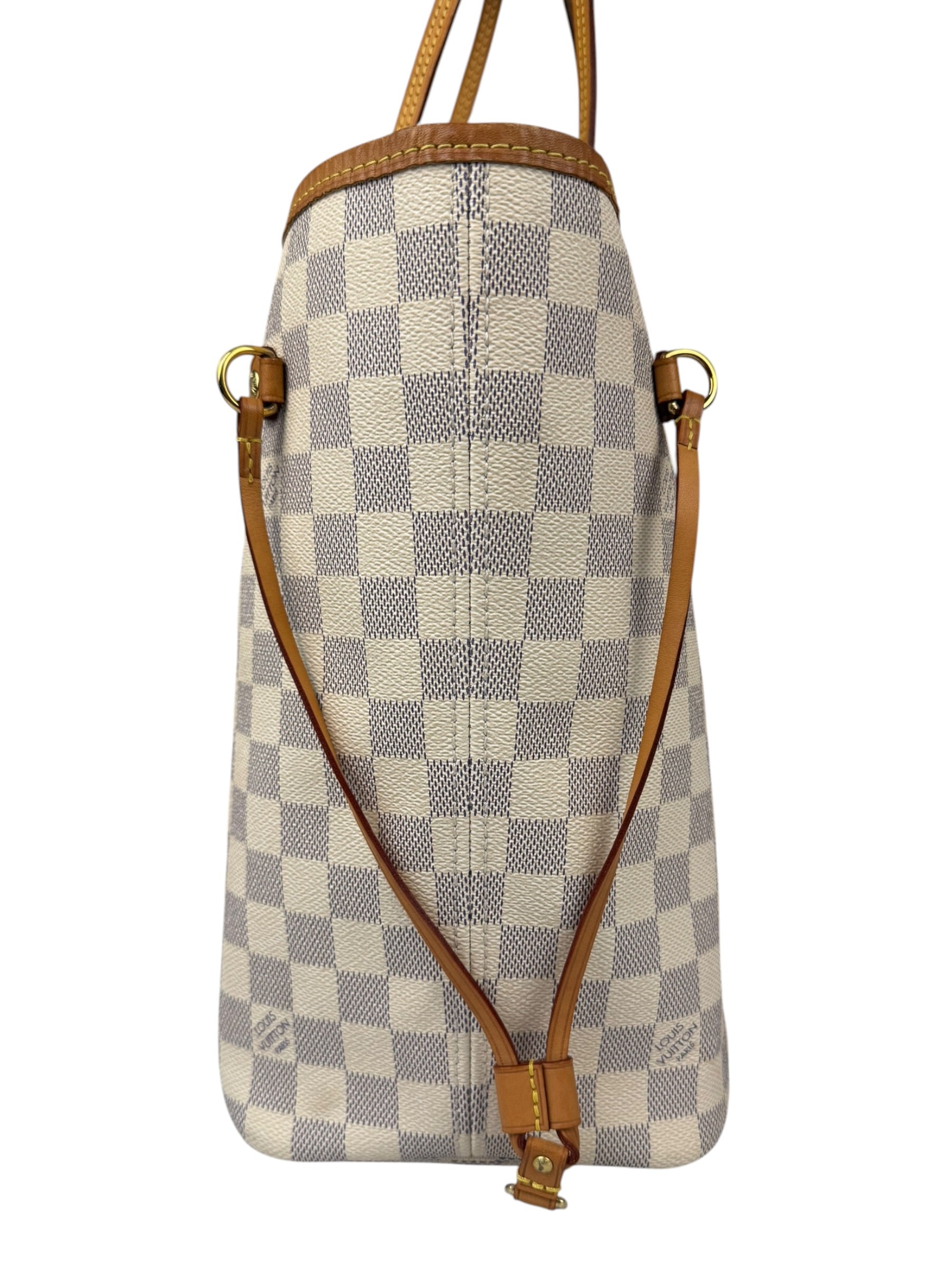 Louis Vuitton Damier Azur Neverfull MM w/ Pouch