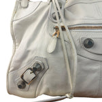 Balenciaga White Leather Giant 21 City Shoulder Bag