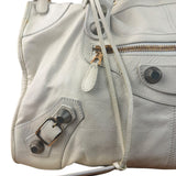 Balenciaga White Leather Giant 21 City Shoulder Bag