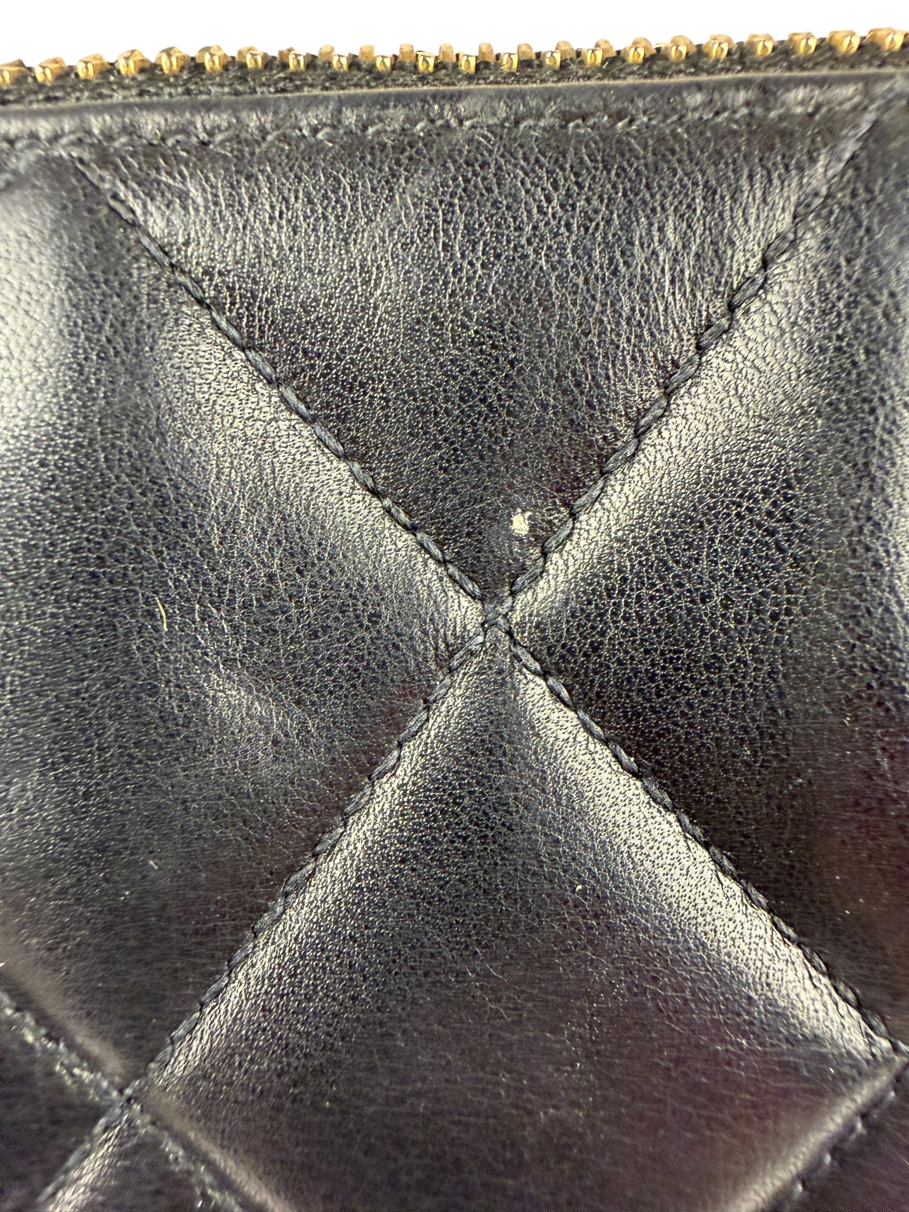 Chanel Vintage Black Quilted Leather Shoulder Bag 1987