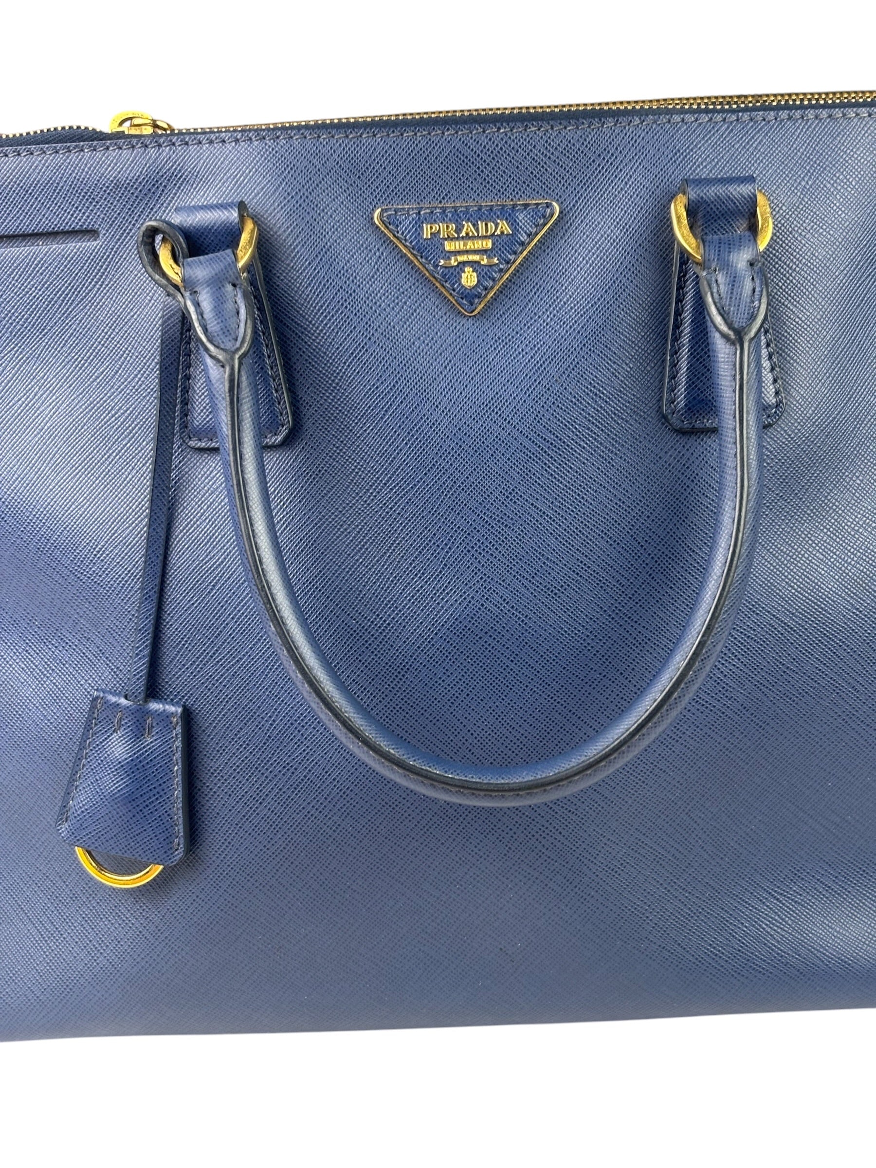 Prada Navy Saffiano Leather Galleria Tote